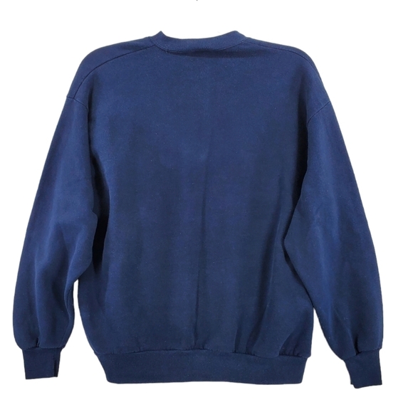 Vtg Y2K Jerzees Russell Sweatshirt Men XL Blank Navy Cotton Nublend Active USA - Picture 4 of 10